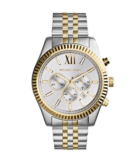 michael kors two tone mens watches|Michael Kors lexington chronograph watch.